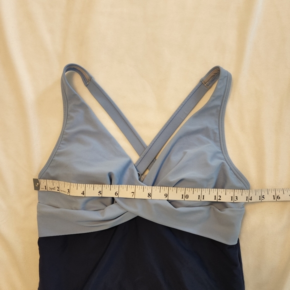 Speedo size 8 blue colorblock one piece swimsuit - Picture 4 of 8